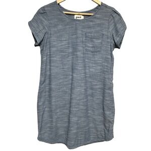 Pact Chambray Tunic Shift Dress Women M Organic Cotton Lightweight Travel Preppy